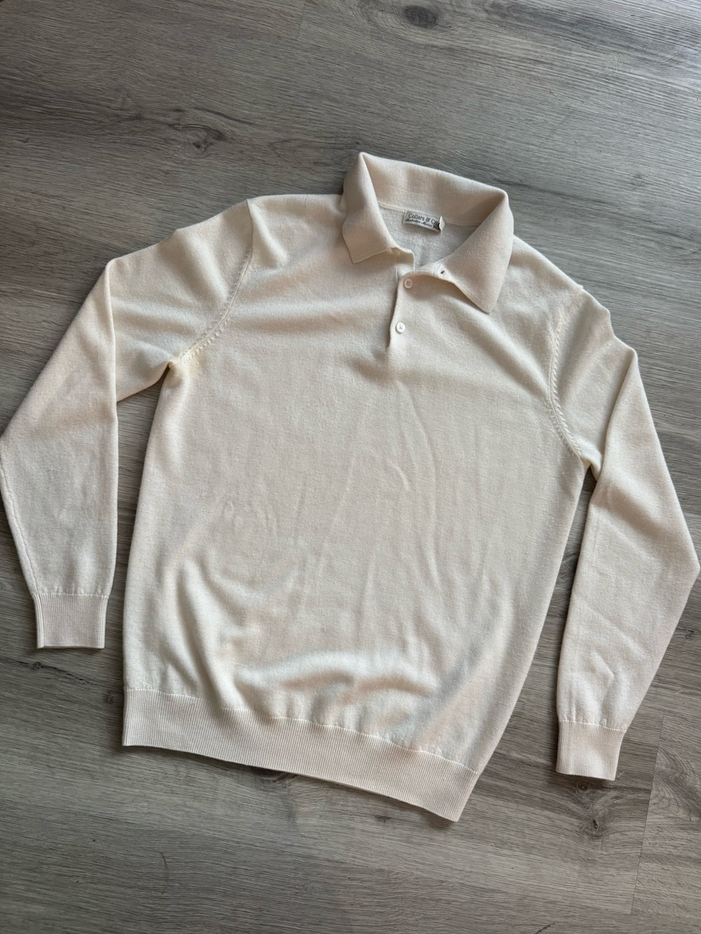 Bellagio Three Button Long Sleeve Merino Polo |Collars & Co | Australian Merino